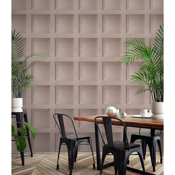 Metro Lane Alterik Wood Panel Effect Wallpaper Wayfair.co.uk